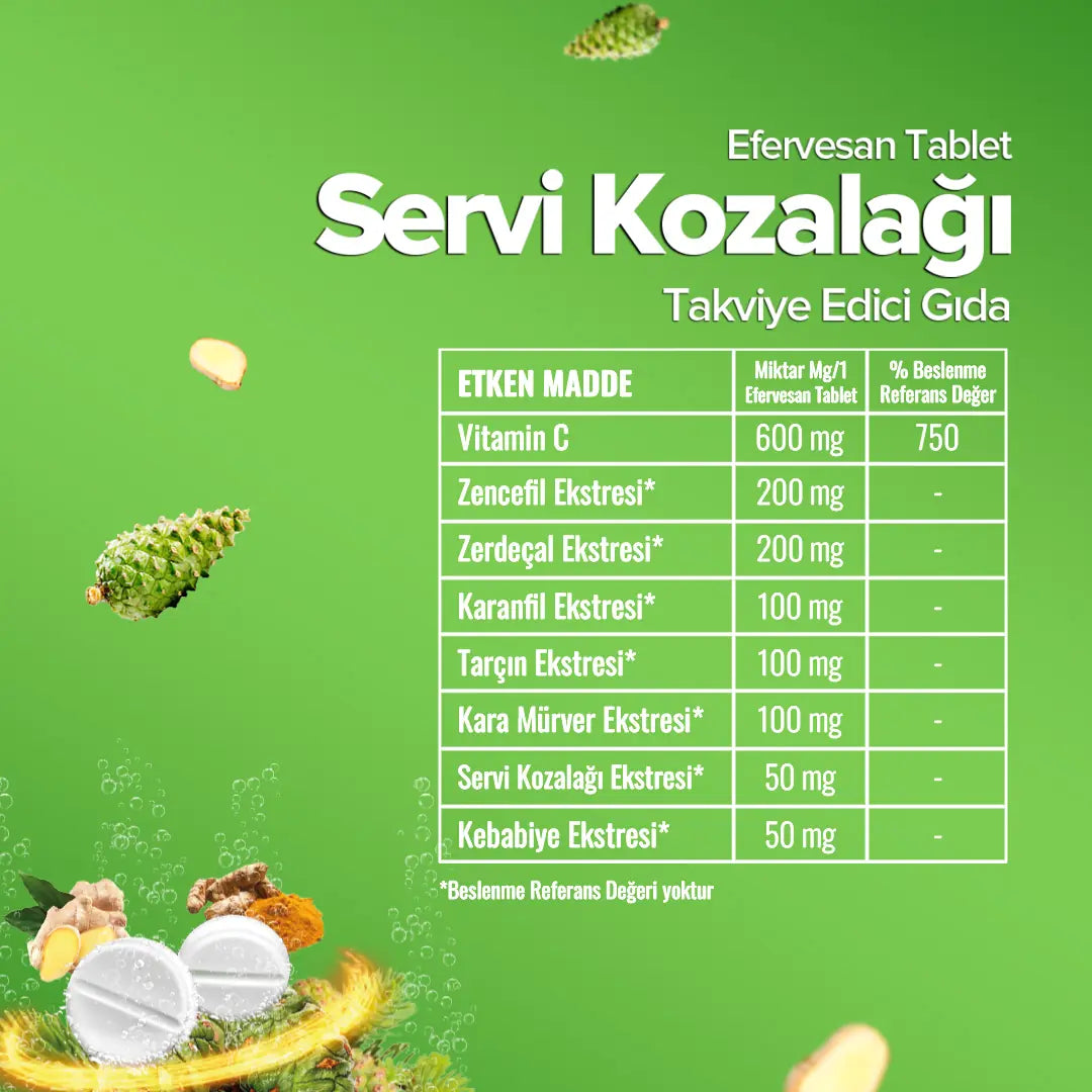 Zühre Ana Servi Kozalağı Efervesan Tablet