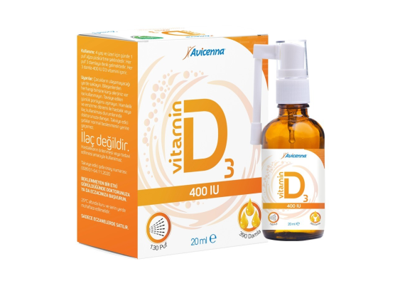 Aksu Vital Avicenna Vitamin D3 400 IU Sprey Damla 20 ml
