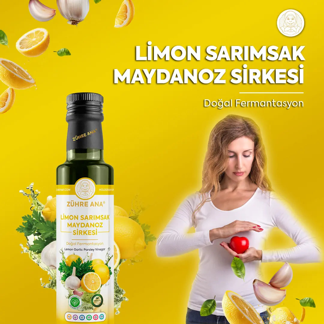 Zühre Ana Limon Sarımsak Maydanoz Sirkesi Doğal Fermantasyon