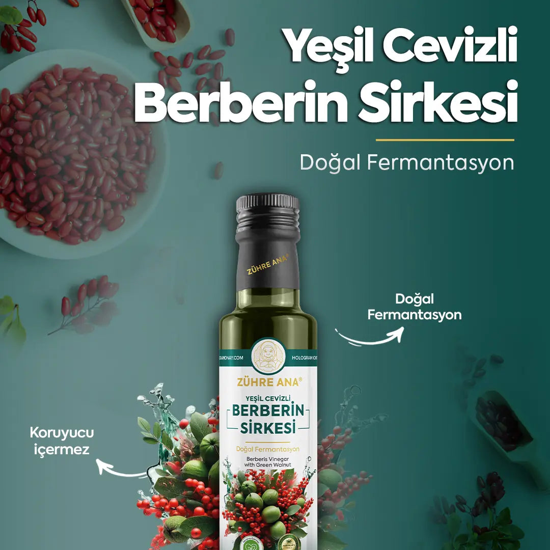 Zühre Ana Yeşil Cevizli Berberin Sirkesi Doğal Fermantasyon