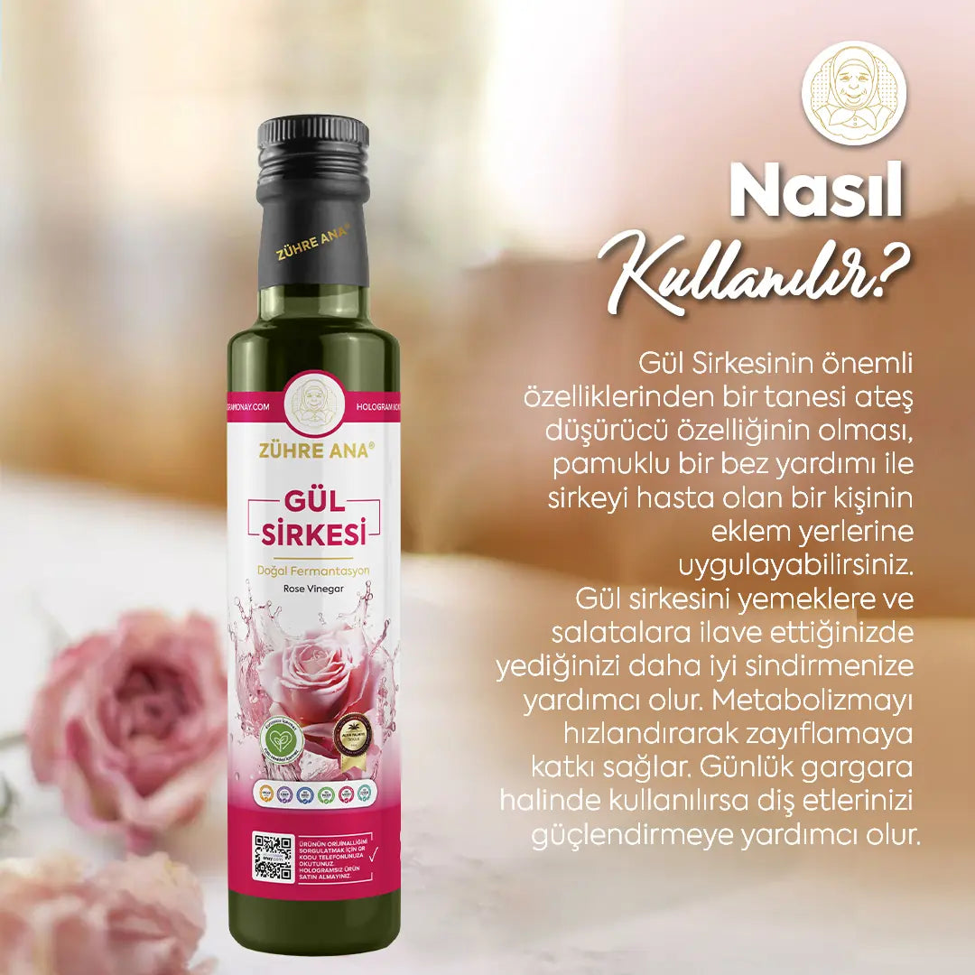 Zühre Ana Gül Sirkesi Doğal Fermantasyon