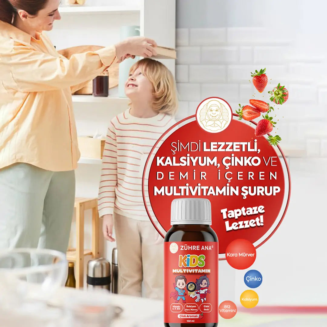 Zühre Ana Kids Multivitamin Çilekli Şurup