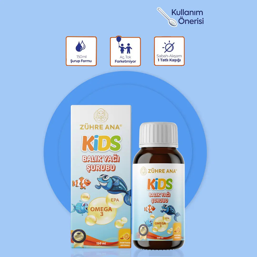 Zühre Ana Kids Omega 3 Portakallı Balık Yağı Şurubu