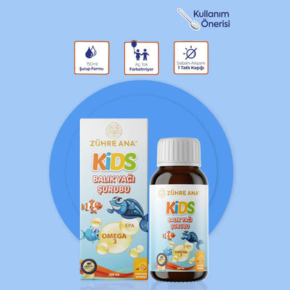 Zühre Ana Kids Omega 3 Portakallı Balık Yağı Şurubu