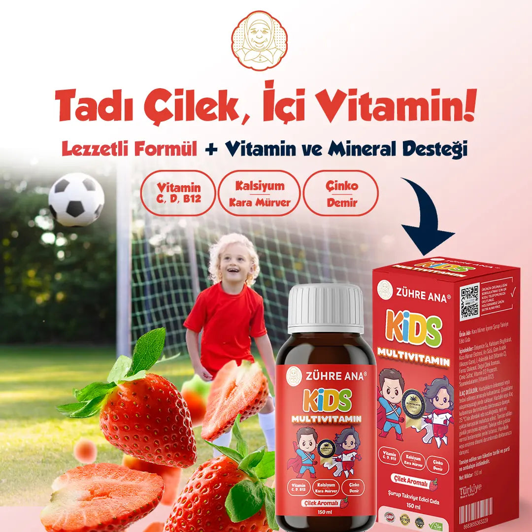 Zühre Ana Kids Multivitamin Çilekli Şurup