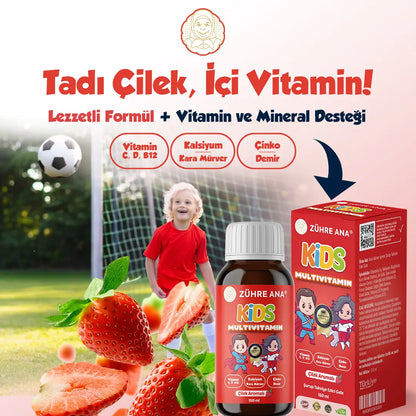 Zühre Ana Kids Multivitamin Çilekli Şurup