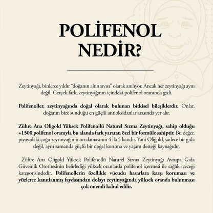 Zühre Ana Oligold 1500 Ultra Yüksek Polifenollü Naturel Sızma Zeytinyağı